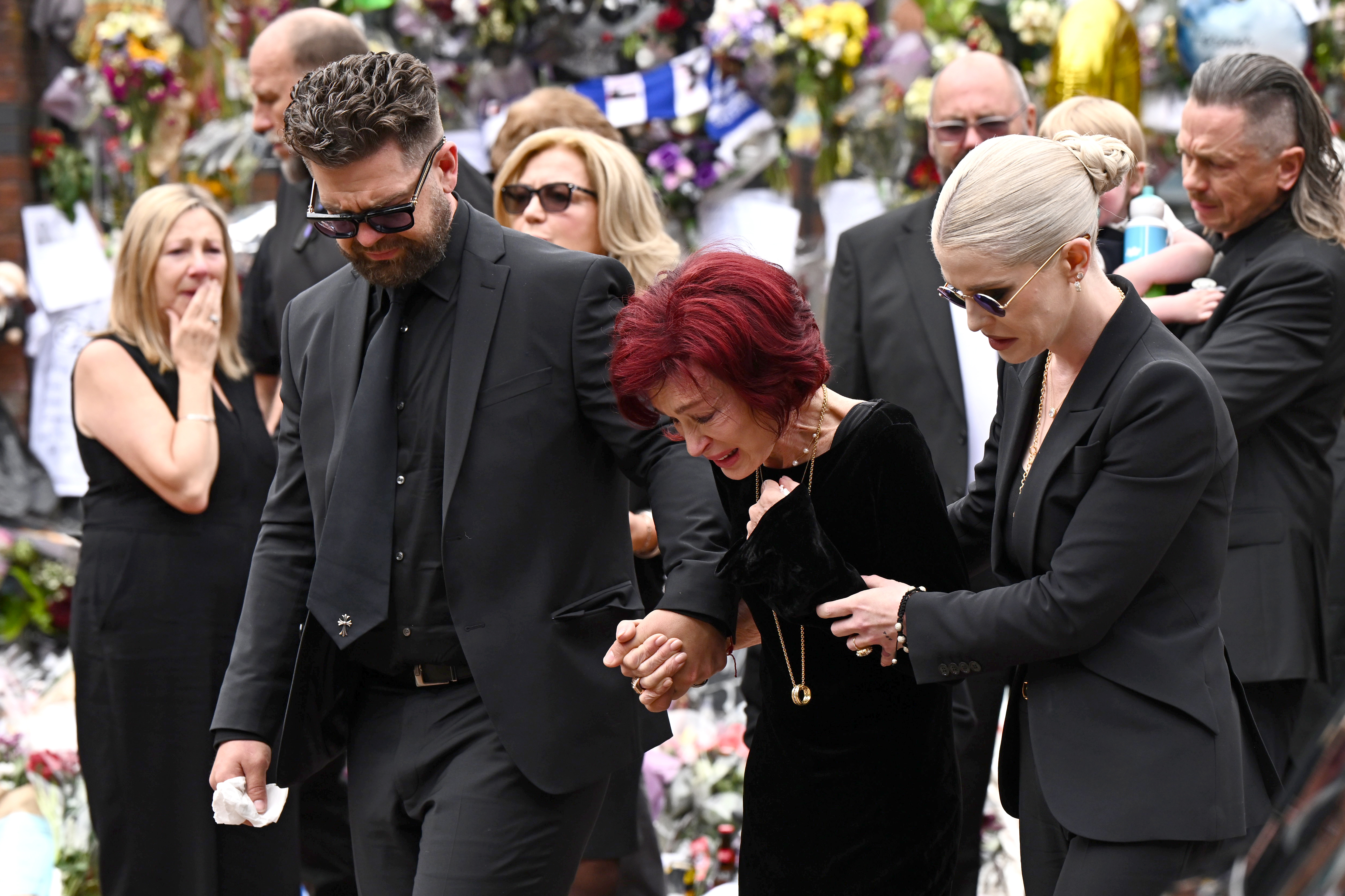 Ozzy Osbourne Wife Sharon, Jack Kelly Aimee Kids Fans Funeral Procession Photos Birmingham England 