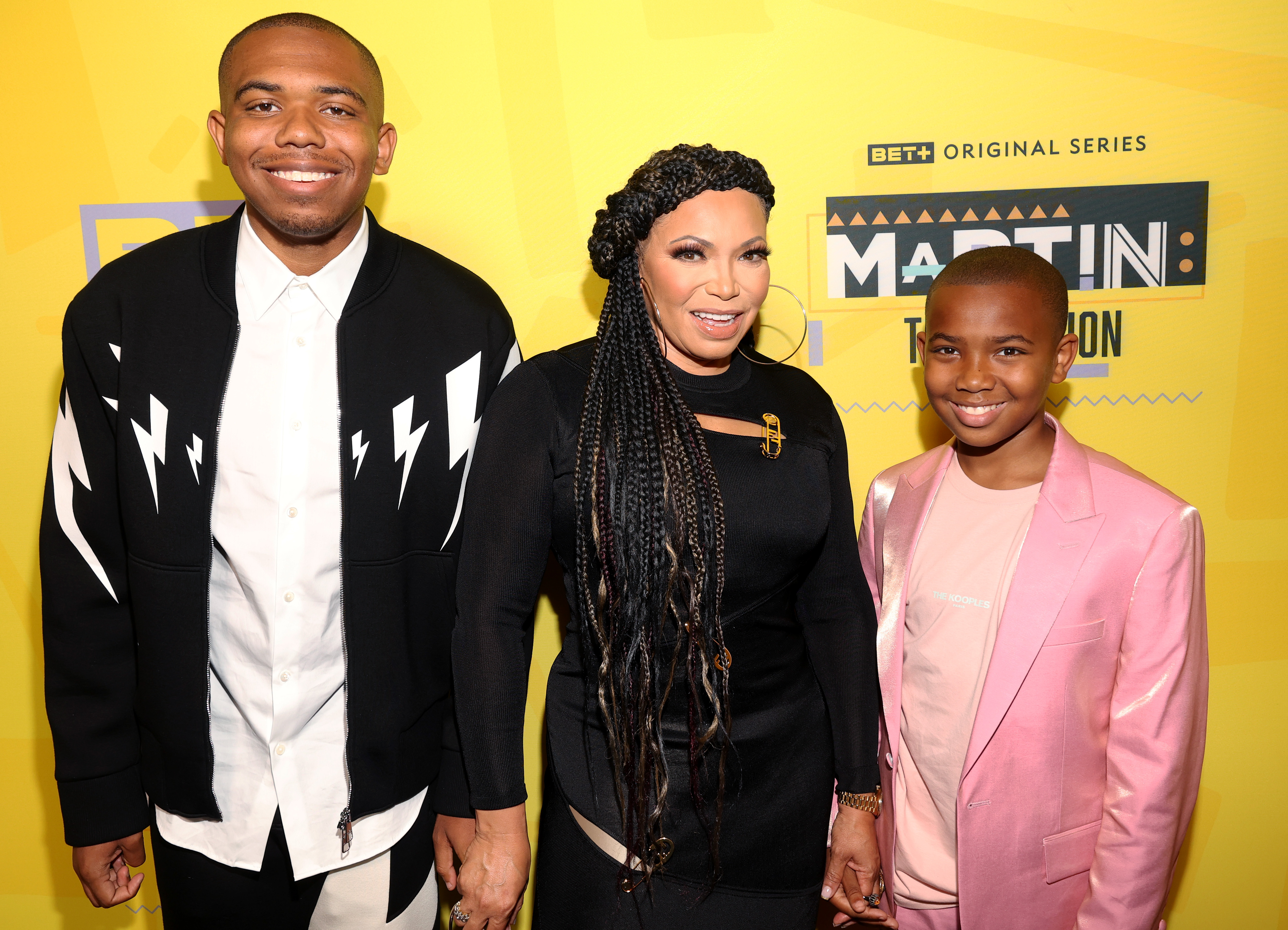 Tisha Campbell & Her Sons Xen & Ezekiel Have The Internet Crying Laughing Over Their 'Bugatti' Challenge Attempt