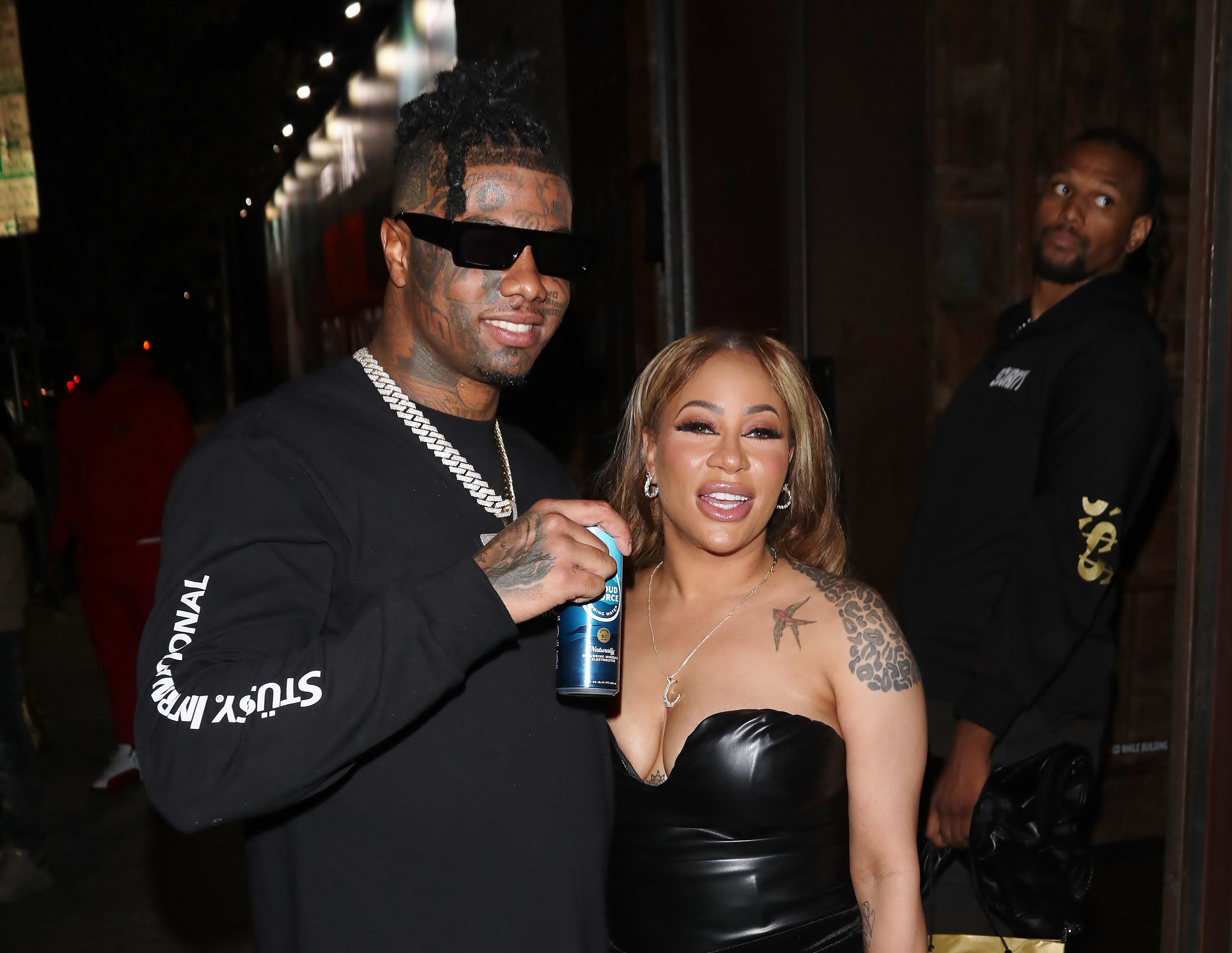 Blueface & Hazel E Spark Reactions After Locking Lips During Cozy Dinner Date