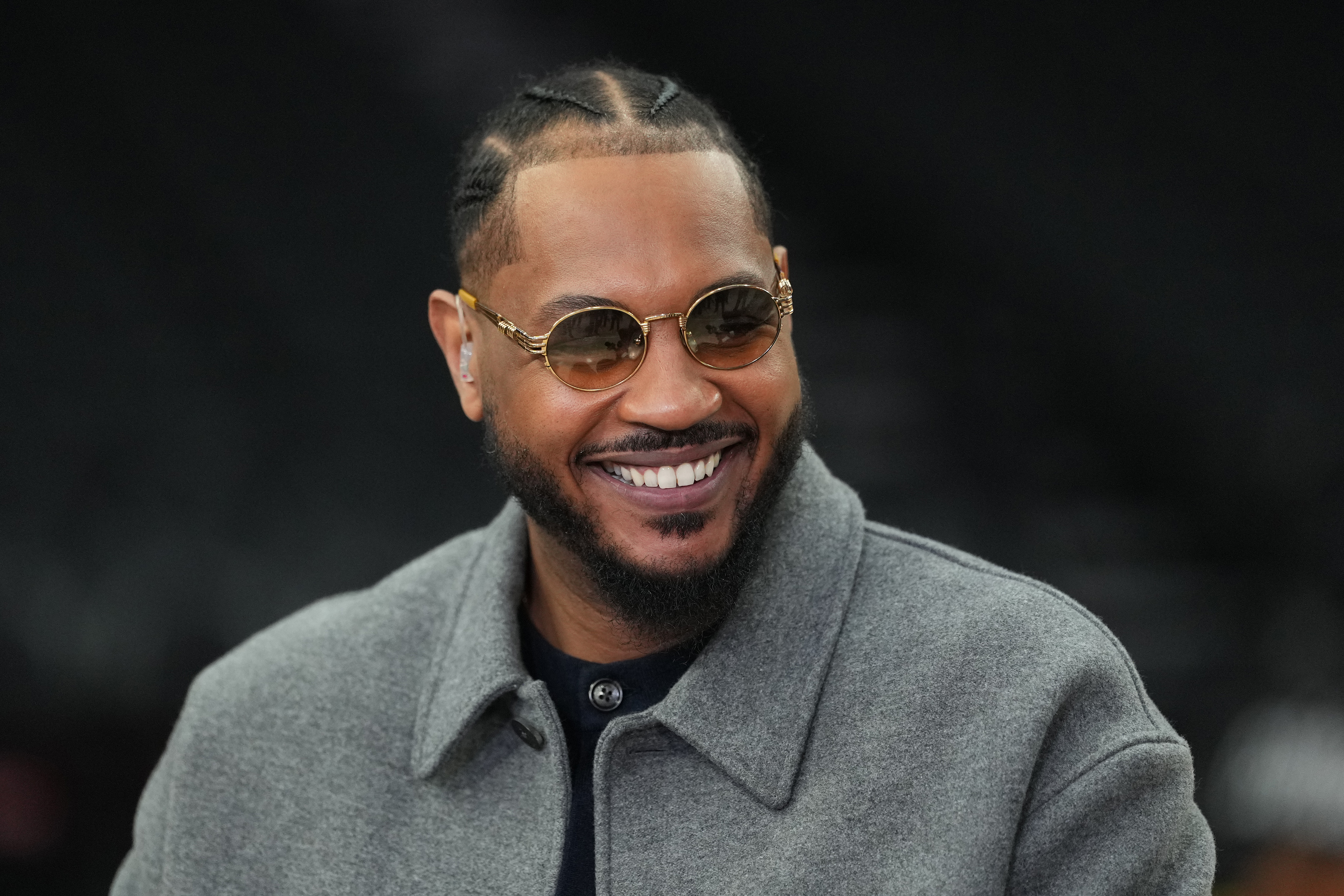 Carmelo Anthony & His Daughter Genesis Serve Twin Vibes With Rare Pop-Out At Knicks Game